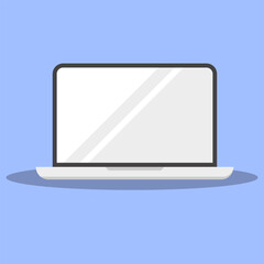 Illustration laptop simple, Suitable for business and work, Laptop color white simple