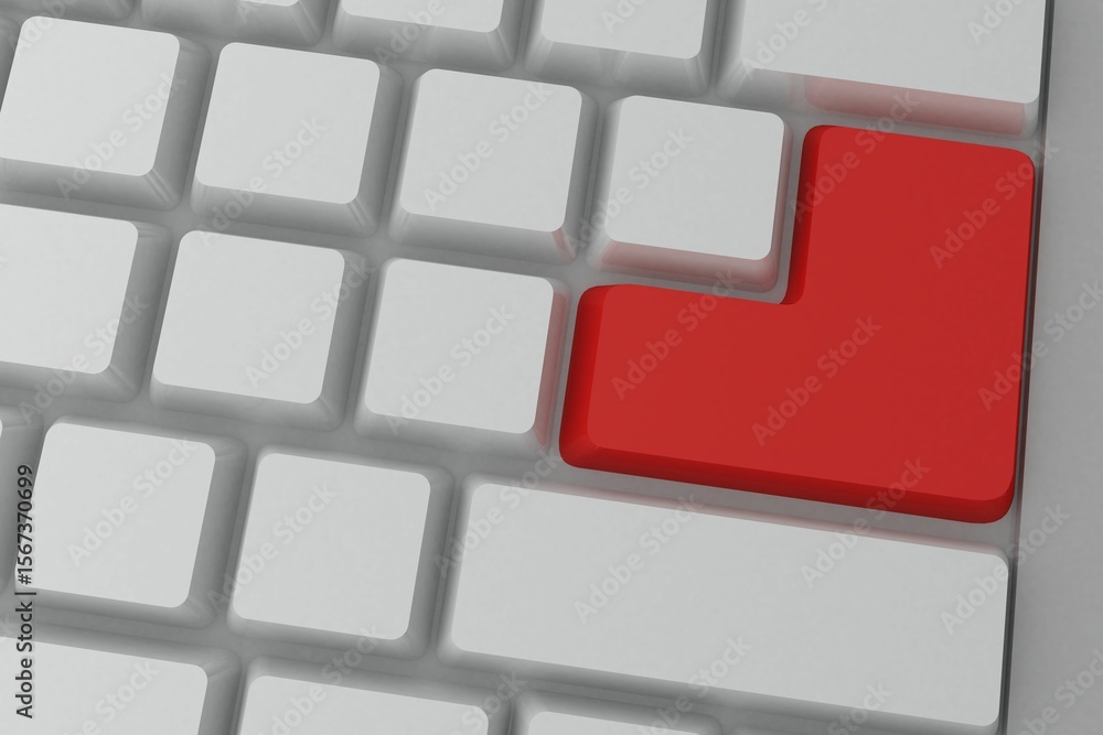 Poster red enter button on keyboard