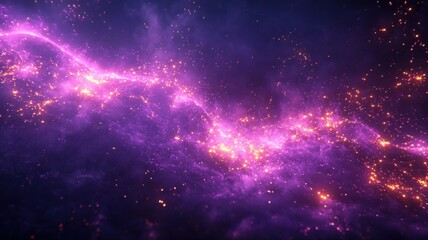 Abstract Cosmic Nebula with Glowing Particles nebula abstract glowing cosmic space cosmos universe