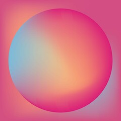 Image of gradient pink to blue circle with copy space on pink background