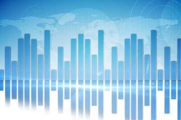 Global business graphic in blue