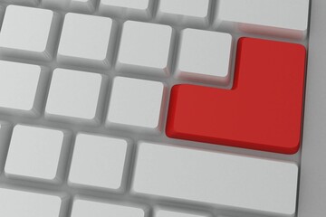 Red enter button on keyboard