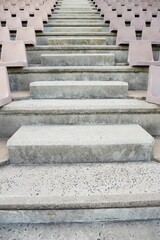 Low angle view of empty steps amidst seats