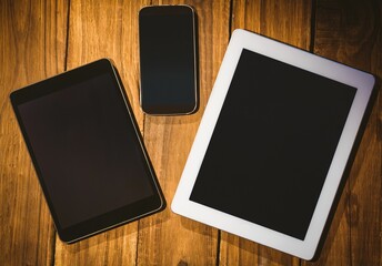 Tablet and smartphone on desk