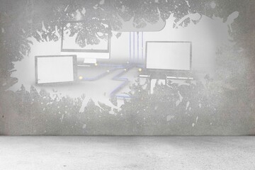 Splash on wall revealing cloud computing concept