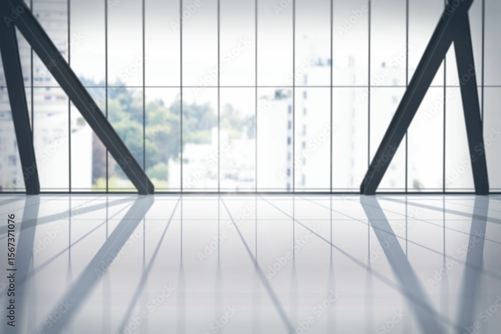 Poster view of several building from inside