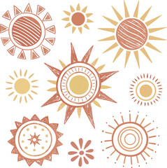 Watercolor Sun Vector Set – Hand-Painted Round Suns, Spiked Rays & Sunburst Icons