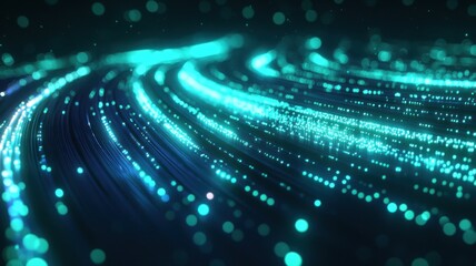 Obraz premium Abstract Digital Data Flow Background with Glowing Light Trails digital data abstract flow light ai