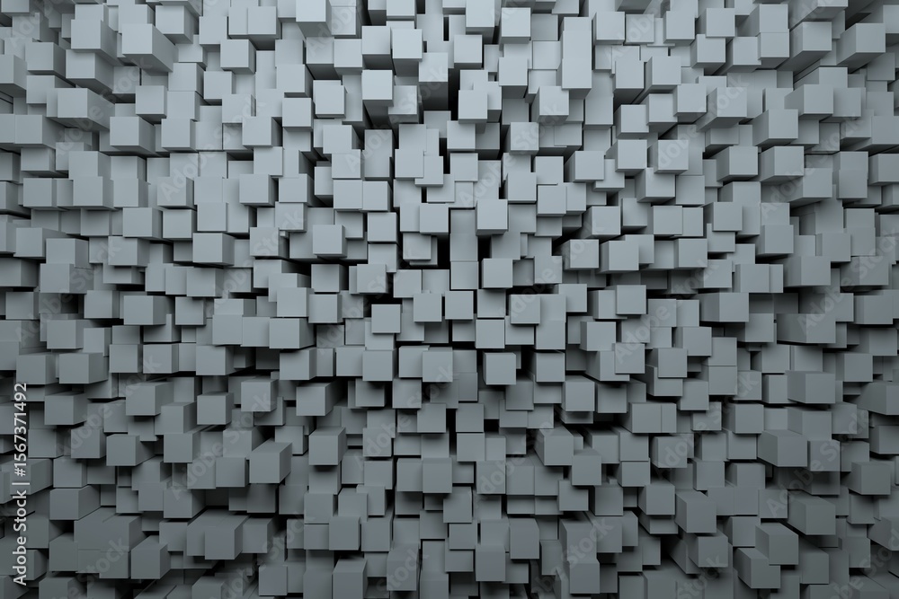 Poster computer graphic image of blocks