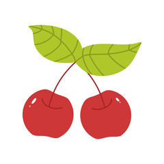 cherry with leaf