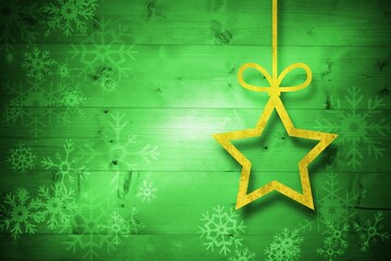 Christmas decorations over wood