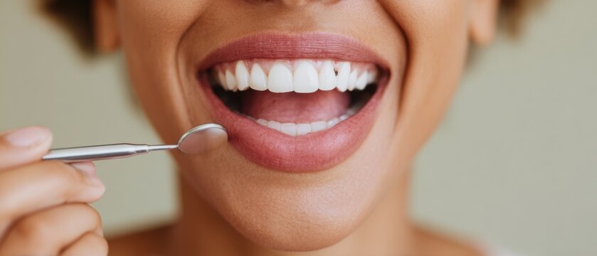 I Forgot Day Dental Care Awareness Close-up of Missing Tooth Gap with Doctor Tools - Oral Health Focus for Halloween and Autumn Marketing Campaigns - Powered by Adobe