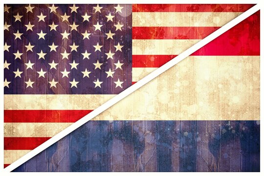 Netherlands and American flags