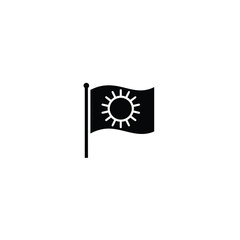 Black sun flag icon on white background vector
