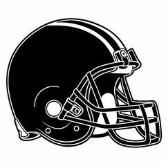 Black and white illustration of a classic american football helmet