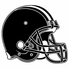 Classic black and white american football helmet silhouette
