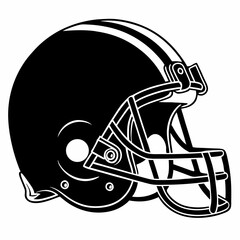 Classic american football helmet side view silhouette