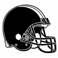 Fototapeta premium Classic black and white american football helmet silhouette