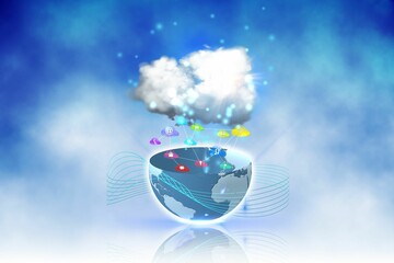 Earth with application icons