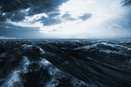 Fototapeta Waves flowing in sea against sky