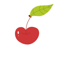 cherry with leaf