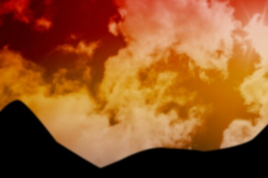 Fototapeta Mountain against dramatic storm clouds