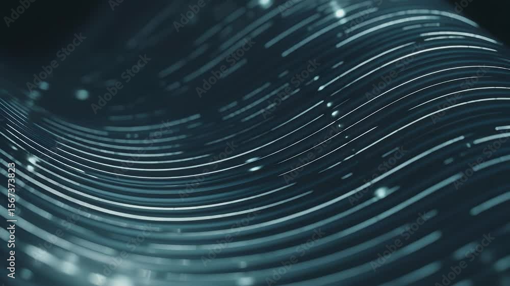 Poster digital flow: an abstract image representing the movement of digital data streams in a futuristic de