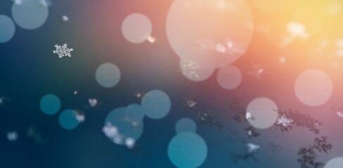 Defocused lights against snow covered land