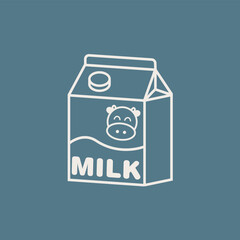 A carton of milk outline vector illustration. Diary product