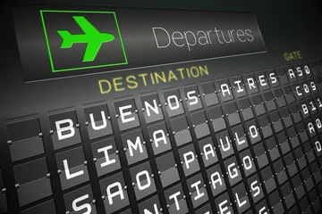 Papier peint photo Black departures board for south america