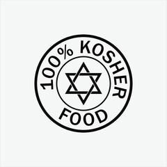 100% KOSHER FOOD VECTOR STAMP