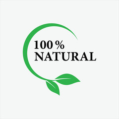 100% Natural VECTOR LOGO