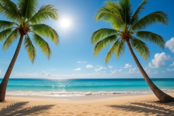 Fototapeta premium palm trees on the beach
