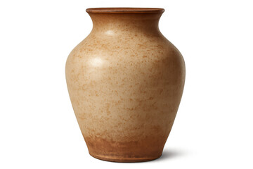 Studio shot of a brown ceramic vase with a transparent background, perfect for design projects