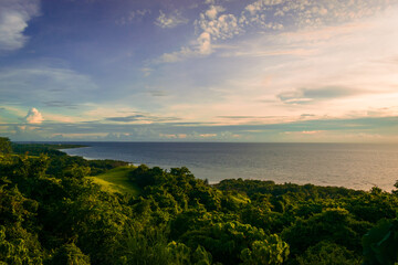 Sunset over the mountains. Canduyong, Odiongan, Romblon, Philippines