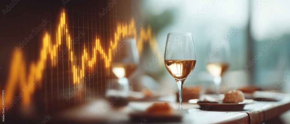 Poster premium financial analytics visualization of gold price chart with glowing graph overlays modern inv