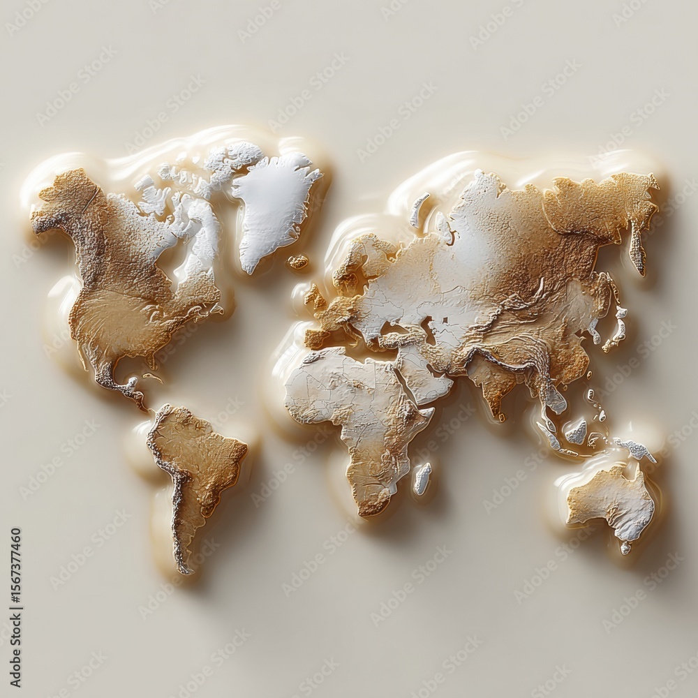 Fototapete Artistic World Map with Viral Spread Visualization and AI Data Overlay for Health Crisis Management and Global Pandemic Alert Systems