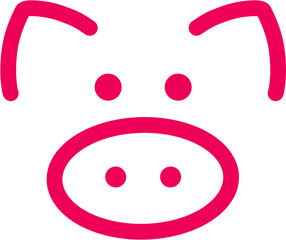 Simple Line Animal_Pig
