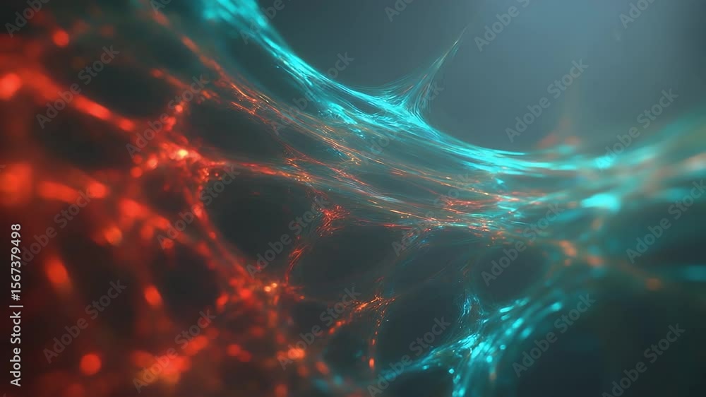 Poster abstract networked universe: a mesmerizing abstract artwork, showcasing a complex network of interco