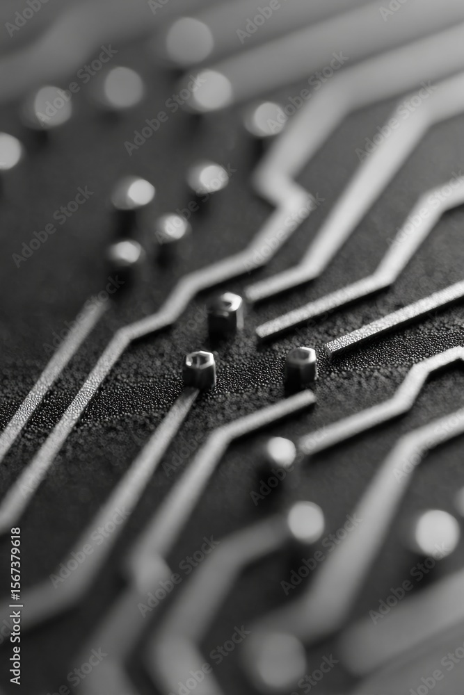 Aufkleber Quantum Cloud AI Chip with Intricate Circuit Board Connections on Digital Surface for Advanced Computing and Accelerating Digital Transformation