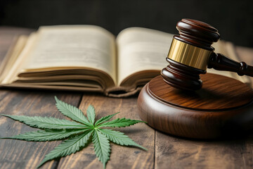 Marijuana Legalization, Gavel, Law Book, Cannabis Regulation, Legal Framework, Justice System, Legal Rights, Legislative Process, Courtroom Symbolism