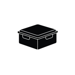 Black silhouette of a bento box icon food container