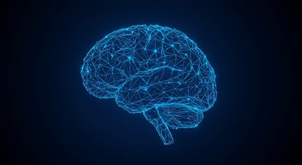 The radiant, polygonal structure of this digital brain evokes the essence of a breakthrough idea, cognitive processes, and the strategic thinking crucial for remote work innovation and problem-solving