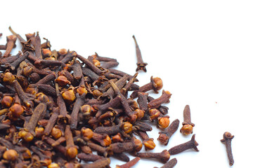 A spice of dried cloves, herbal medicine plant
