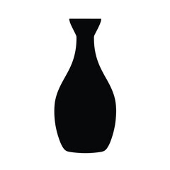 Black silhouette of a sake bottle icon alcohol drink