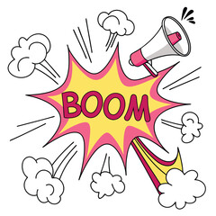 Fototapeta premium Boom speech bubble illustration