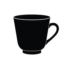 Black silhouette of a Japanese tea cup icon vector