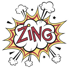 Fototapeta premium Colorful comic book speech bubble zing