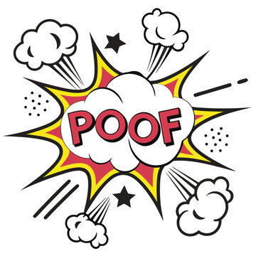 Colorful comic book style poof graphic