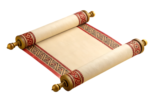 Vintage Decorative Scroll Illustration with Ornate Gold Border on Aged Parchment - Powered by Adobe